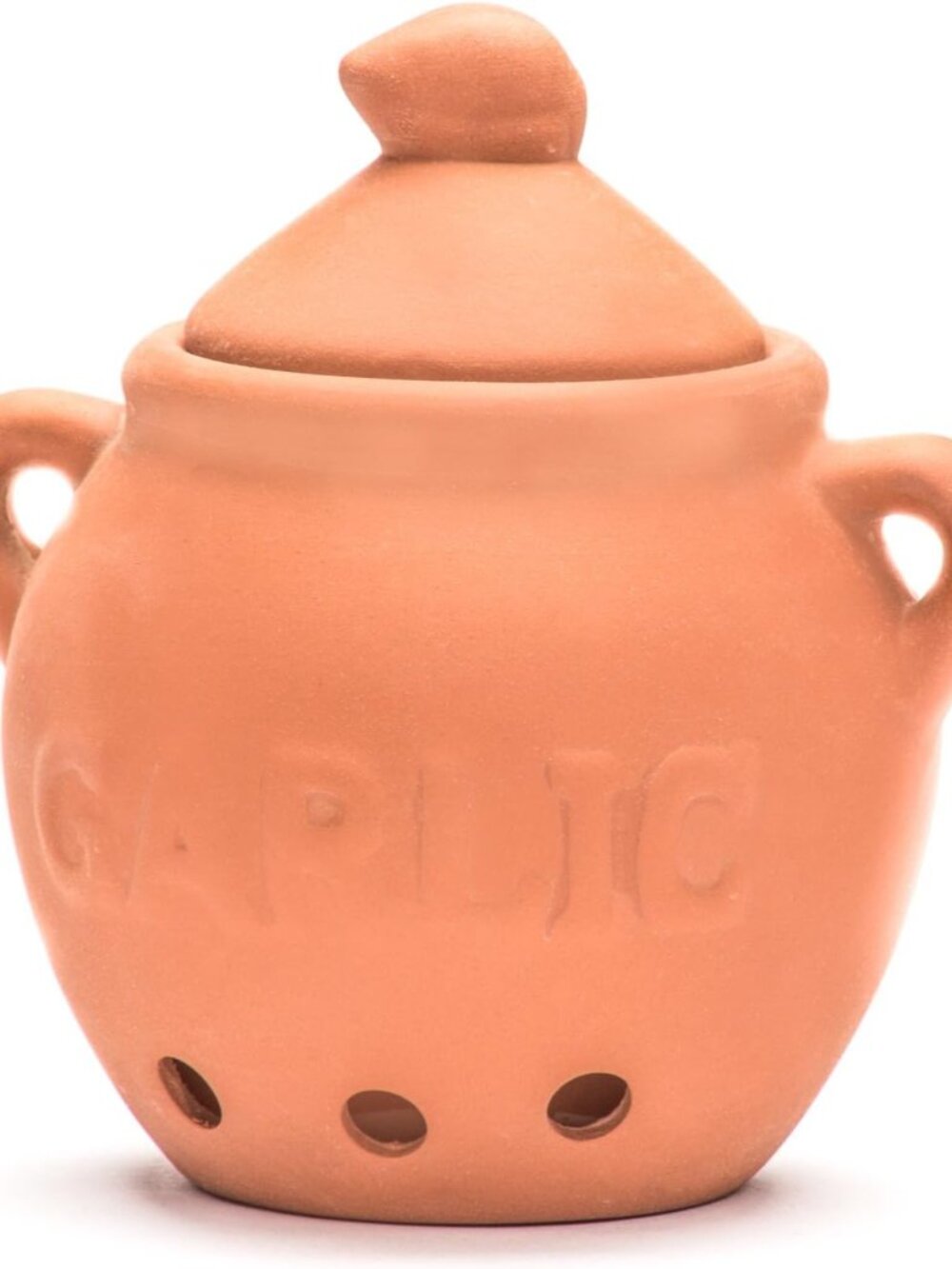 Garlic Keeper, Terra Cotta, Red, 4.25 x 5.25 x 5.25 inches
